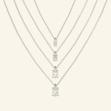 CUBIC ZIRCONIA - Oval Cut Solitaire Pendant Necklace 925 Silver