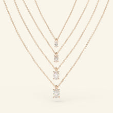 CUBIC ZIRCONIA - Oval Cut Solitaire Pendant Necklace 925 Silver