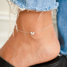 Delicate Butterfly Anklet 925 Silver