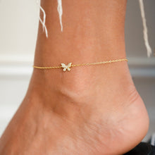 Delicate Butterfly Anklet 925 Silver