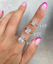 CUBIC ZIRCONIA - Radiant Cut Engagement Ring 925 Silver
