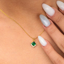 Emerald Square Jewelry Set 925 Silver