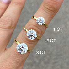 MOISSANITE | Round engagement ring 925 Silver