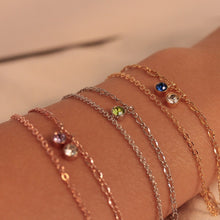 Birthstone anklet shiny layered chain anklets 925 Silver