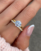 MOISSANITE | Round engagement ring 925 Silver