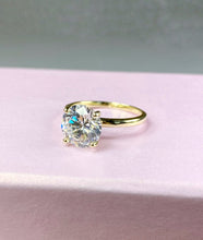 CUBIC ZIRCONIA - Round engagement ring 925 Silver