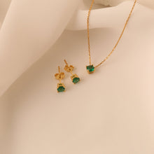 Emerald Jewelry Set 925 Silver
