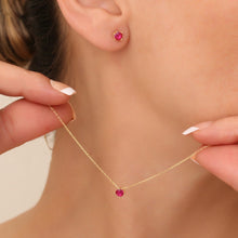 Tiny Red Ruby Choker Earrings Jewelry Set