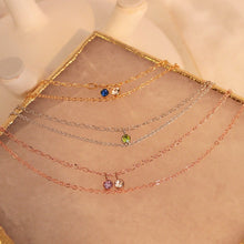 Birthstone anklet shiny layered chain anklets 925 Silver