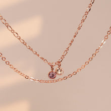 Birthstone anklet shiny layered chain anklets 925 Silver