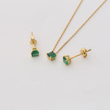 Emerald Jewelry Set 925 Silver