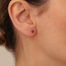 Tiny Red Ruby Choker Earrings Jewelry Set