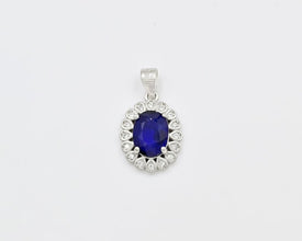 Natural Blue Sapphire Jewelry Set 925 Silver