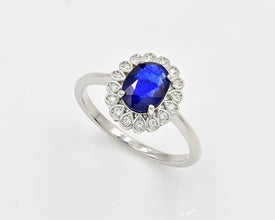 Natural Blue Sapphire Jewelry Set 925 Silver
