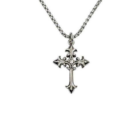 Grunge Rhinestone Cross Pendant Necklace
