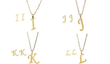 Gold letter necklace 925 Silver