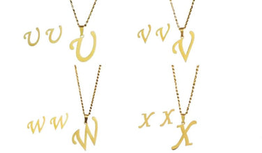 Gold letter necklace 925 Silver