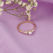Cubic Zirconia| Pearl Solitaire Ring 925 Silver