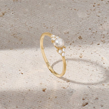 Cubic Zirconia| Pearl Solitaire Ring 925 Silver