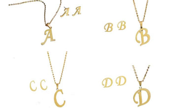Gold letter necklace 925 Silver