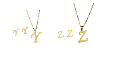 Gold letter necklace 925 Silver