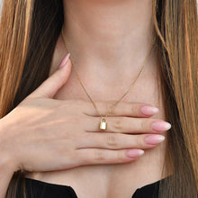 Gold Padlock Pendant 925 Silver
