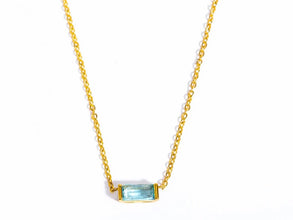 Square Birthstone Necklace 925 Silver