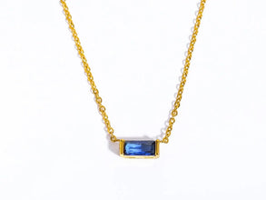 Square Birthstone Necklace 925 Silver
