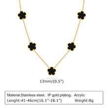 Adjustable Lucky Clover Charm Necklace 925 Silver
