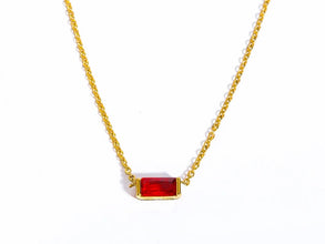 Square Birthstone Necklace 925 Silver