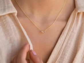 Square Birthstone Necklace 925 Silver