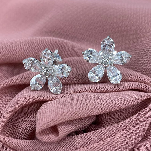 Floral Studs Earrings 925 Silver