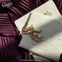 Diamond-Encrusted Letter Studs 925 Silver